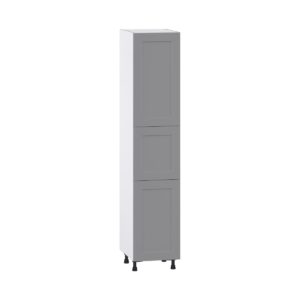 Willow Painted Slate Gray  Shaker Assembled Pantry Cabinet with 2 Doors and 3 Inner Drawers (18 in. W X 89.5 in. H X 24 in. D)