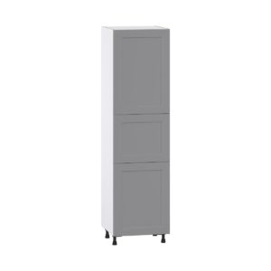 Willow Painted Slate Gray  Shaker Assembled Pantry Cabinet with 2 Doors and 3 Inner Drawers (24 in. W X 89.5 in. H X 24 in. D)