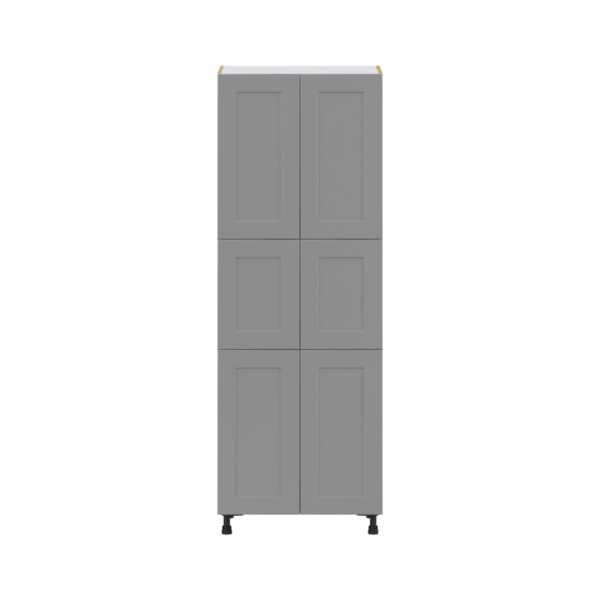 Willow Painted Slate Gray  Shaker Assembled Pantry Cabinet with 6 Doors and 4 Inner Drawers (24 in. W X 84.5 in. H X 24 in. D)