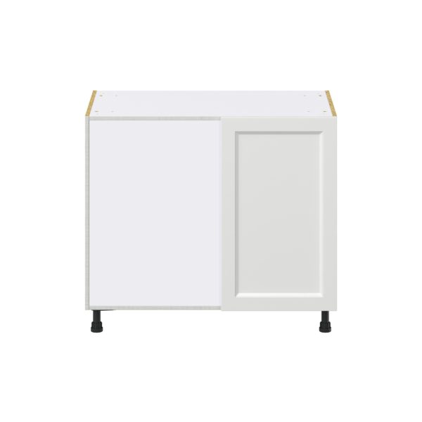 Magnolia Painted Bright White Recessed Assembled Magick Corner Blind Base Kitchen Cabinet (39 in. W x 34.5 in.H x 24 in. D)