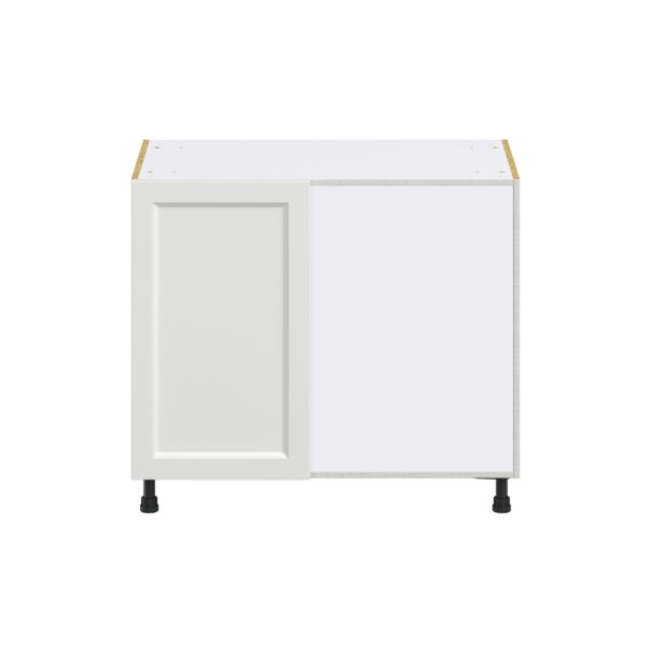 Magnolia Painted Bright White Recessed Assembled Magick Corner Blind Base Kitchen Cabinet (39 in. W x 34.5 in.H x 24 in. D)