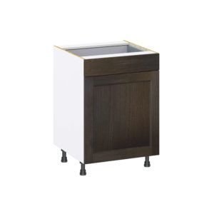 Summerina Chestnut Solid Wood Recessed Assembled Base Cabinet with 1  Door and 1 Drawer (24 in. W x 34.5 in. H x 24 in. D)