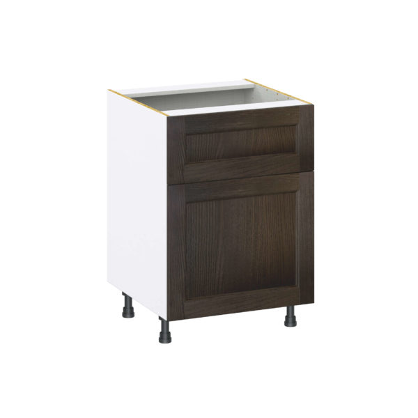 Summerina Chestnut Solid Wood Recessed Assembled Base Cabinet with 1 Door and 10 in. Drawer (24 in. W x 34.5 in. H x 24 in. D)