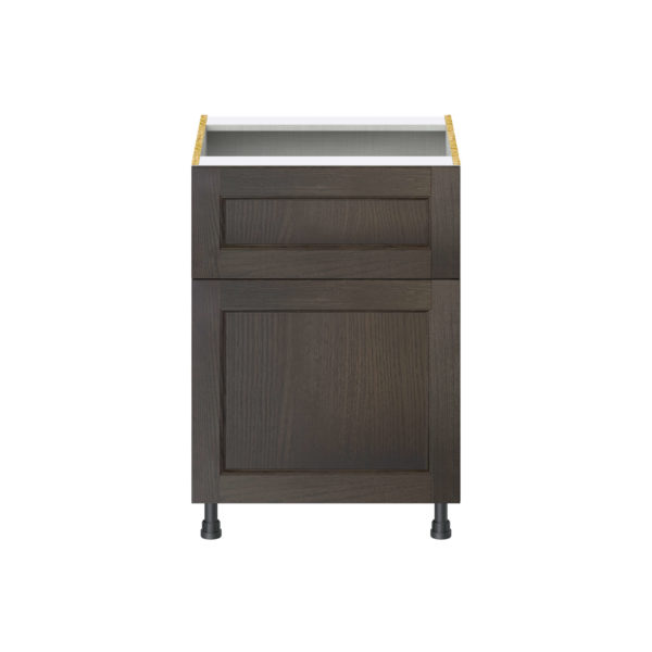 Summerina Chestnut Solid Wood Recessed Assembled Base Cabinet with 1 Door and 10 in. Drawer (24 in. W x 34.5 in. H x 24 in. D)