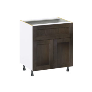 Summerina Chestnut Solid Wood Recessed Assembled Base Cabinet with 1 Door and 10 in. Drawer (30 in. W x 34.5 in. H x 24 in. D)