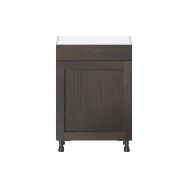 Summerina Chestnut Solid Wood Recessed Assembled Shallow Base Cabinet with 1 Door and 1 Drawer (24 in. W x 34.5 in. H x 14 in. D)