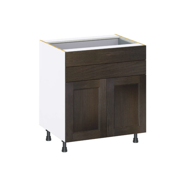 Summerina Chestnut Solid Wood Recessed Assembled Base Cabinet with Two Doors and Two 5 in. Drawers (30 in. W x 34.5 in. H x 24 in. D)