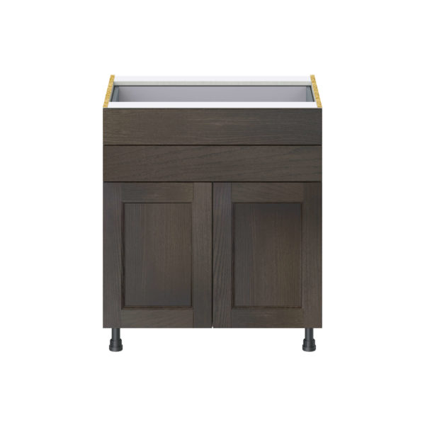 Summerina Chestnut Solid Wood Recessed Assembled Base Cabinet with Two Doors and Two 5 in. Drawers (30 in. W x 34.5 in. H x 24 in. D)