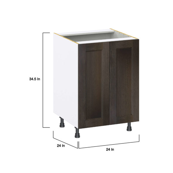 Summerina Chestnut Solid Wood Recessed Assembled Base Cabinet with 2 Full High Doors (24 in. W x 34.5 in. H x 24 in. D)