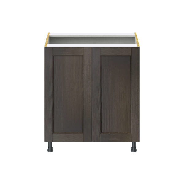 Summerina Chestnut Solid Wood Recessed Assembled Base Cabinet with 2 Full High Doors (30 in. W x 34.5 in. H x 24 in. D)