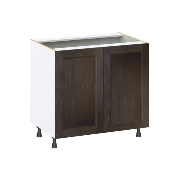 Summerina Chestnut Solid Wood Recessed Assembled Base Cabinet with 2 Full High Doors (36 in. W x 34.5 in. H x 24 in. D)