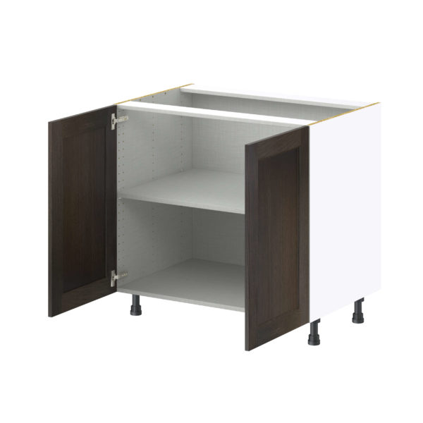 Summerina Chestnut Solid Wood Recessed Assembled Base Cabinet with 2 Full High Doors (36 in. W x 34.5 in. H x 24 in. D)