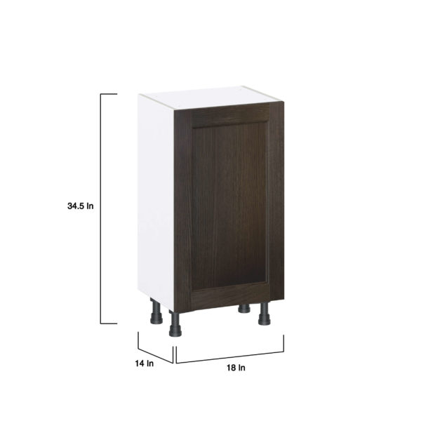 Summerina Chestnut Solid Wood Recessed Assembled Shallow Base Cabinet with a Full High Door(18 in. W x 34.5 in. H x 14 in. D)