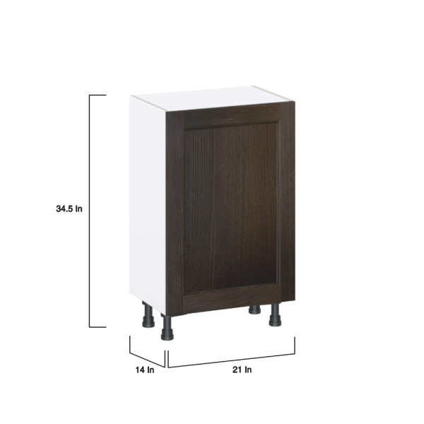 Summerina Chestnut Solid Wood Recessed Assembled Shallow Base Cabinet with a Full High Door (21 in. W x 34.5 in. H x 14 in. D)