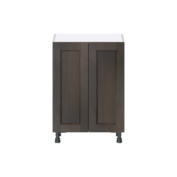 Summerina Chestnut Solid Wood Recessed Assembled Shallow Base Cabinet with 2 Full High Doors (24 in. W x 34.5 in. H x 14 in. D)