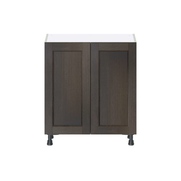 Summerina Chestnut Solid Wood Recessed Assembled Shallow Base Cabinet with 2 Full High Doors (30 in. W x 34.5 in. H x 14 in. D)