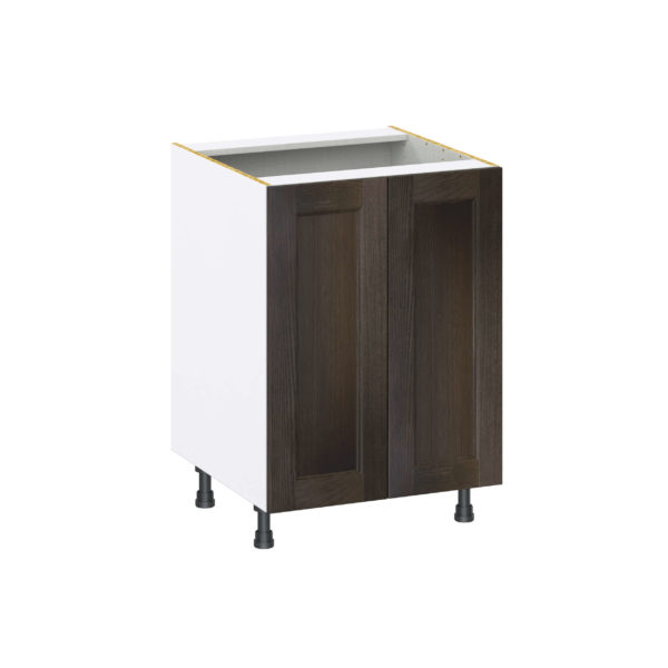 Summerina Chestnut Solid Wood Recessed Assembled Base Cabinet with 2 Full High Doors and 3 Inner Drawers (24 in. W x 34.5 in. H x 24 in. D)