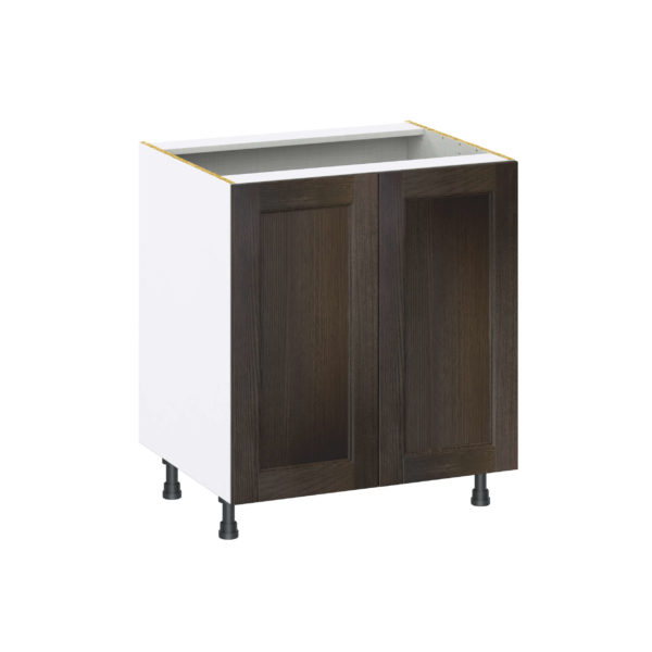 Summerina Chestnut Solid Wood Recessed Assembled Base Cabinet with 2 Full High Doors and 3 Inner Drawers (30 in. W x 34.5 in. H x 24 in. D)