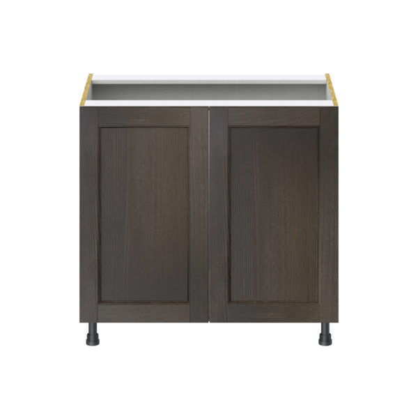 Summerina Chestnut Solid Wood Recessed Assembled Base Cabinet with 2 Full High Doors and 3 Inner Drawers (36 in. W x 34.5 in. H x 24 in. D)