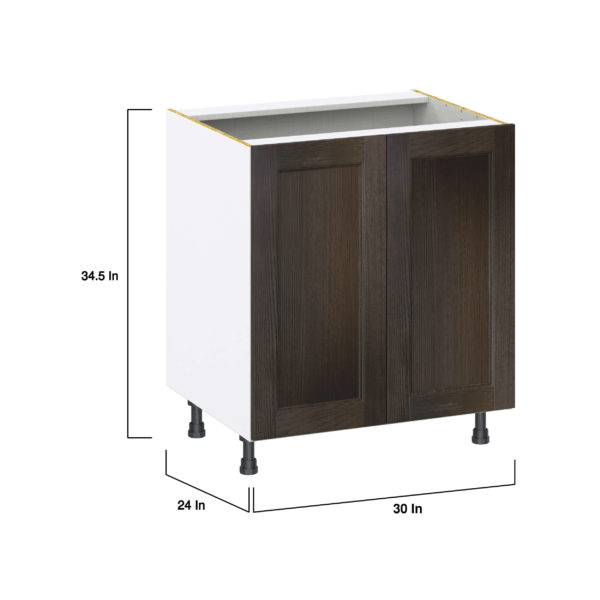 Summerina Chestnut Solid Wood Recessed Assembled Sink Base Cabinet with 2 Full High Doors (30 in. W x 34.5 in. H x 24 in.D)