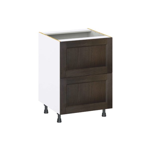 Summerina Chestnut Solid Wood Recessed Assembled Base Cabinet with 2 Drawers (24 in. W x 34.5 in. H x 24 in. D)