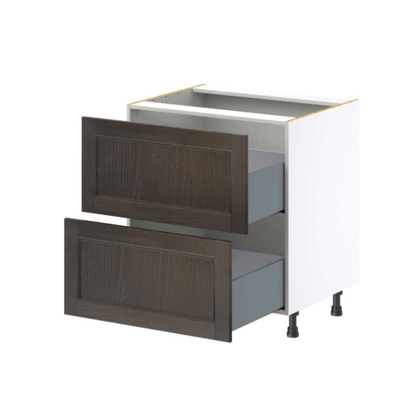 Summerina Chestnut Solid Wood Recessed Assembled Base Cabinet with 2 Drawers (30 in. W x 34.5 in. H x 24 in. D)