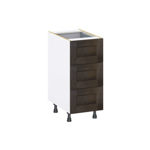 Summerina Chestnut Solid Wood Recessed Assembled Base Cabinet with Three 10 in. Drawers and 1 Inner Drawer (15 in. W x 34.5 in. H x 24 in. D)