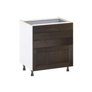 Summerina Chestnut Solid Wood Recessed Assembled Base Cabinet with 4 Drawers (30 in. W x 34.5 in. H x 24 in. D)