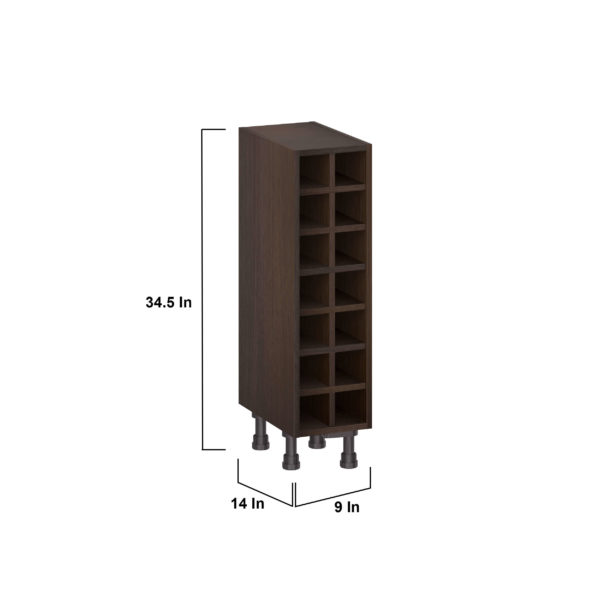 Summerina Chestnut Solid Wood Base Wine Rack 9 in. W X 34.5 in. H X 14 in. D