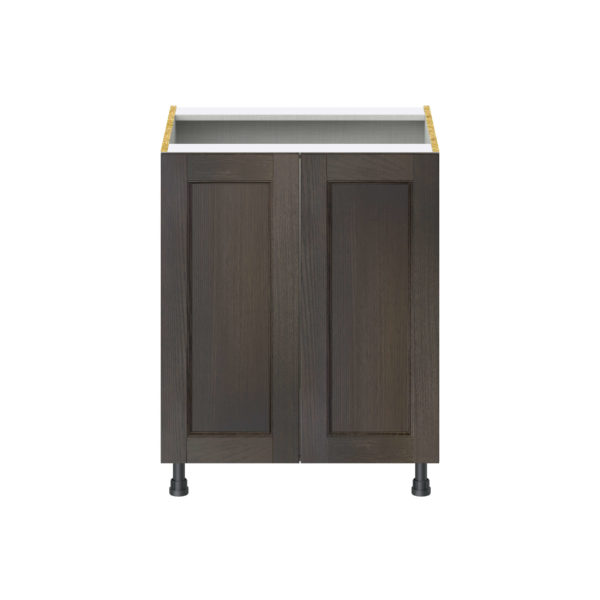 Summerina Chestnut Solid Wood Recessed Assembled Base Cabinet with a 2 Full High Door and 3 Inner Drawers (27 in. W X 34.5 in. H X 24 in. D)