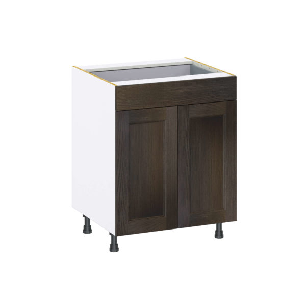 Summerina Chestnut Solid Wood Recessed Assembled Base Cabinet with 2 Doors and a Drawer (27 in. W X 34.5 in. H X 24 in. D)