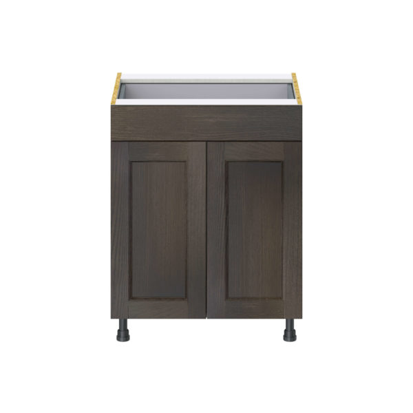 Summerina Chestnut Solid Wood Recessed Assembled Base Cabinet with 2 Doors and a Drawer (27 in. W X 34.5 in. H X 24 in. D)