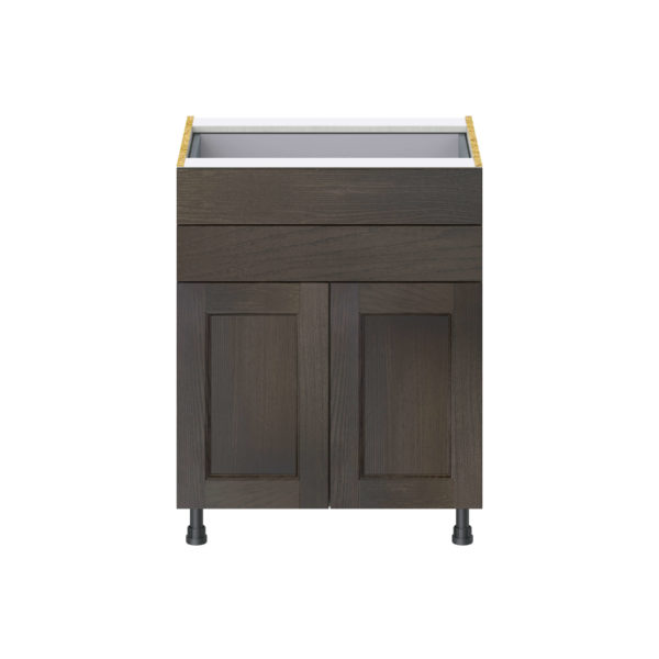 Summerina Chestnut Solid Wood Recessed Assembled Base Cabinet with 2 Doors and Two 5 in. Drawers (27 in. W X 34.5 in. H X 24 in. D)