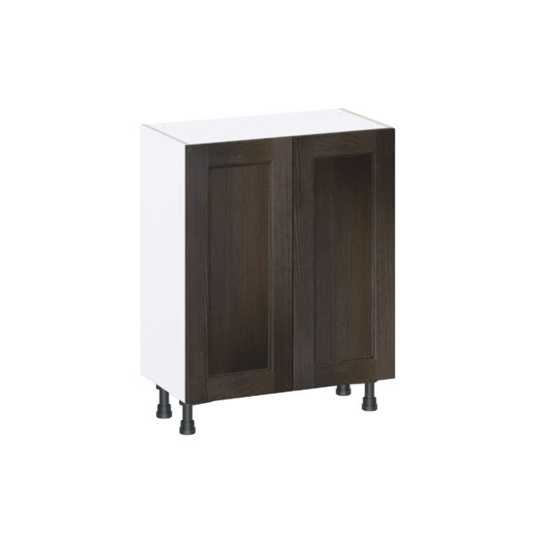 Summerina Chestnut Solid Wood Recessed Assembled Shallow Base Cabinet with 2 Full High Doors (27 in. W X 34.5 in. H X 14 in. D)