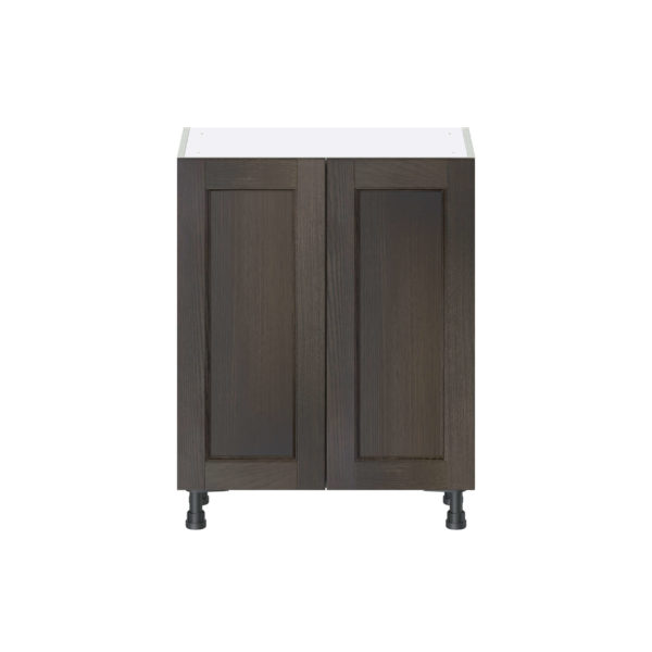 Summerina Chestnut Solid Wood Recessed Assembled Shallow Base Cabinet with 2 Full High Doors (27 in. W X 34.5 in. H X 14 in. D)