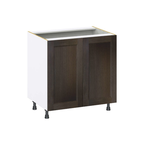 Summerina Chestnut Solid Wood Recessed Assembled Base Cabinet with 2 Full High Doors (33 in. W X 34.5 in. H X 24 in. D)