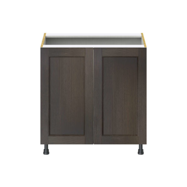 Summerina Chestnut Solid Wood Recessed Assembled Base Cabinet with 2 Full High Doors (33 in. W X 34.5 in. H X 24 in. D)