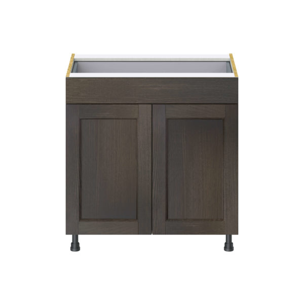 Summerina Chestnut Solid Wood Recessed Assembled Base Cabinet with 2  Doors and 1 Drawer (33 in. W X 34.5 in. H X 24 in. D)