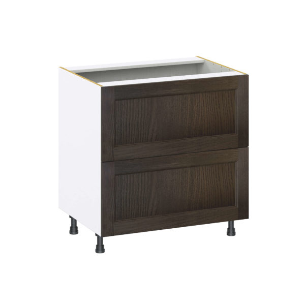 Summerina Chestnut Solid Wood Recessed Assembled Base Cabinet with 2 Drawers (33 in. W X 34.5 in. H X 24 in. D)