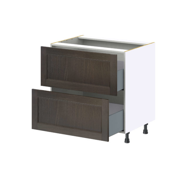 Summerina Chestnut Solid Wood Recessed Assembled Base Cabinet with 2 Drawers (33 in. W X 34.5 in. H X 24 in. D)