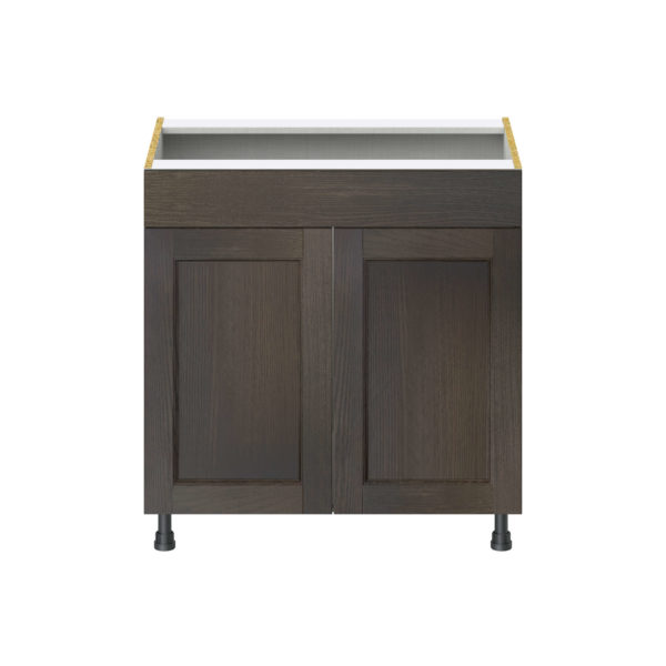 Summerina Chestnut Solid Wood Recessed Assembled Sink Base Cabinet with False Front (33 in. W X 34.5 in. H X 24 in. D)