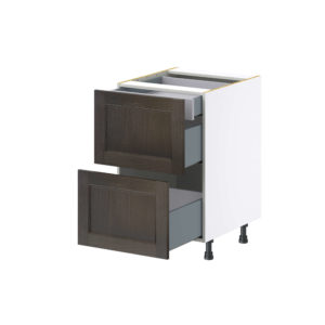 Summerina Chestnut Solid Wood Recessed Assembled Base Cabinet with 2 Drawers and a Inner Drawer (21 in. W X 34.5 in. H X 24 in. D)