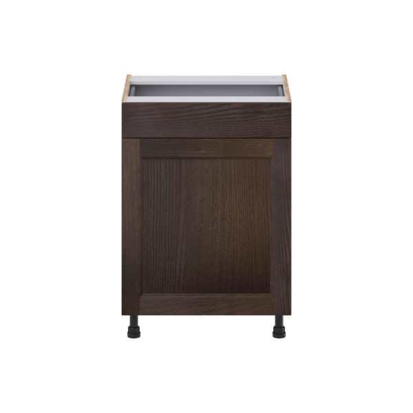 Summerina Chestnut Solid Wood Recessed Assembled 24 in. W x 34.5 in. H x 21 in. D Vanity Base Cabinet with 1 Drawer