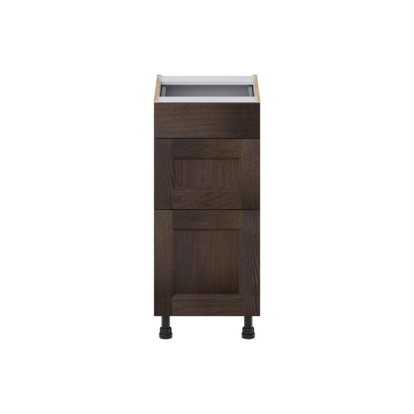 Summerina Chestnut Solid Wood Recessed Assembled 15 in. W x 34.5 in. H x 21 in. D Vanity Drawer Base Cabinet with 3 Drawers