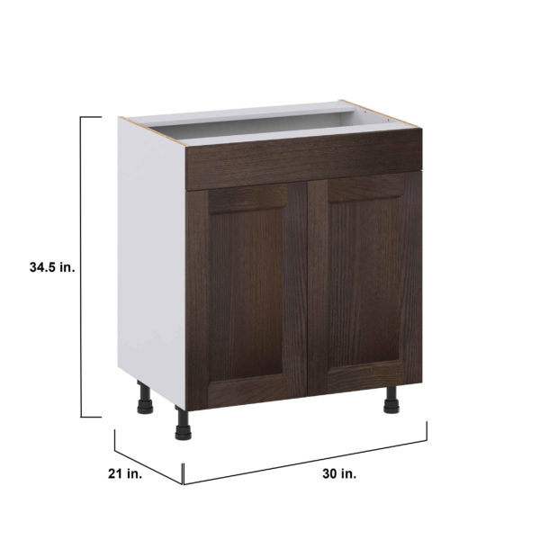 Summerina Chestnut Solid Wood Recessed Assembled 30 in. W x 34.5 in. H x 21 in. D Vanity Sink Base Cabinet with False Front