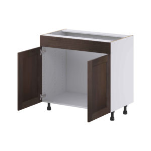 Summerina Chestnut Solid Wood Recessed Assembled 36 in. W x 34.5 in.H x 21 in. D Vanity Sink Base Cabinet with False Front