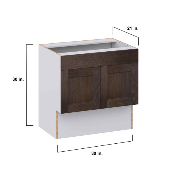 Summerina Chestnut Solid Wood Recessed Assembled 30 in. W x 30 in. H x 21 in. D ADA Vanity Sink Base Cabinet With Removable Front