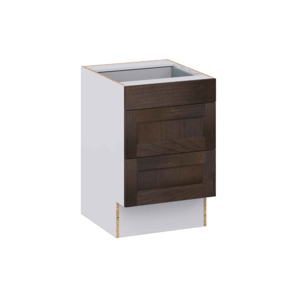 Summerina Chestnut Solid Wood Recessed Assembled 21 in. W x 32.5 in. H x 24 in. D ADA Drawer Base Cabinet with 3 Drawers