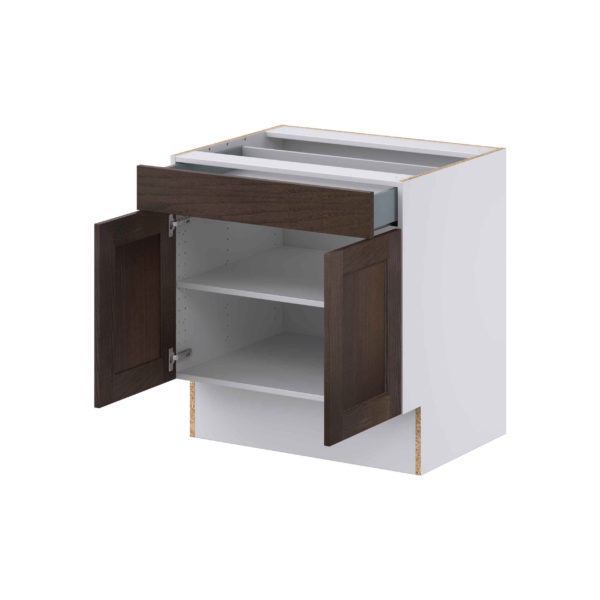 Summerina Chestnut Solid Wood Recessed Assembled 30 in. W x 32.5 in. H x 24 in. D Accessible ADA Base Cabinet with 1 Drawer