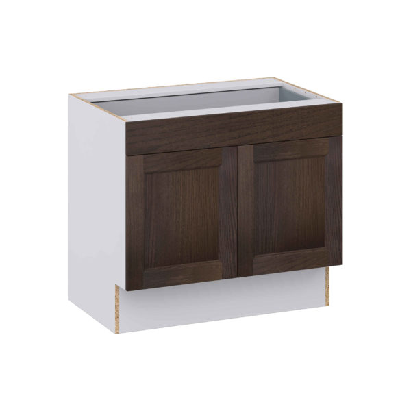 Summerina Chestnut Solid Wood Recessed Assembled 36 in. W x 32.5 in. H x 24 in. D Accessible ADA Base Cabinet with 1 Drawer